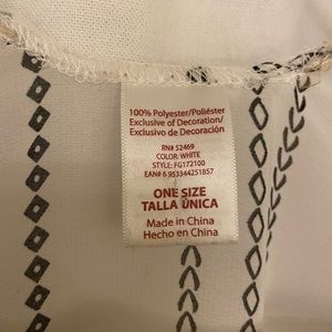 Striped Pom Pom Chiffon Ruana Kimono OS